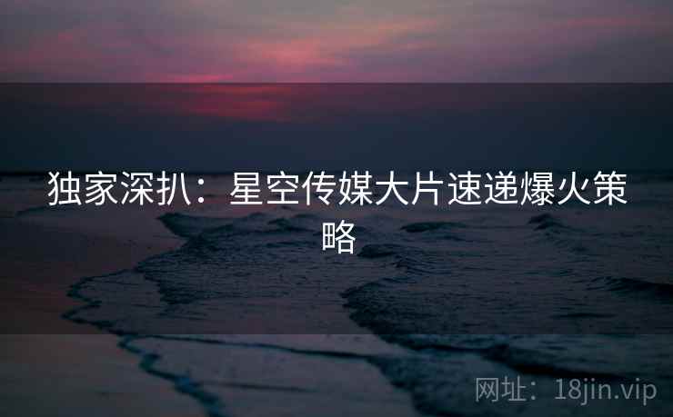 独家深扒：星空传媒大片速递爆火策略