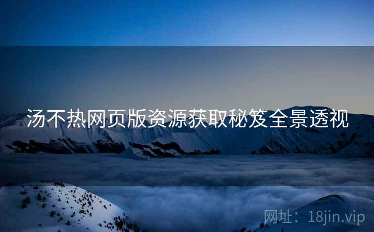 汤不热网页版资源获取秘笈全景透视