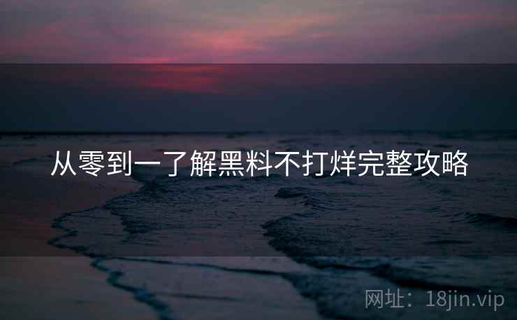 从零到一了解黑料不打烊完整攻略