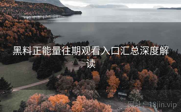 黑料正能量往期观看入口汇总深度解读